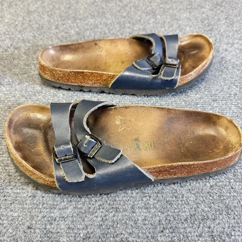 Birkenstock Women EU 36 (US 5 - 5.5) Navy Sandals 2 Strap Yao Birko-Flor Balance